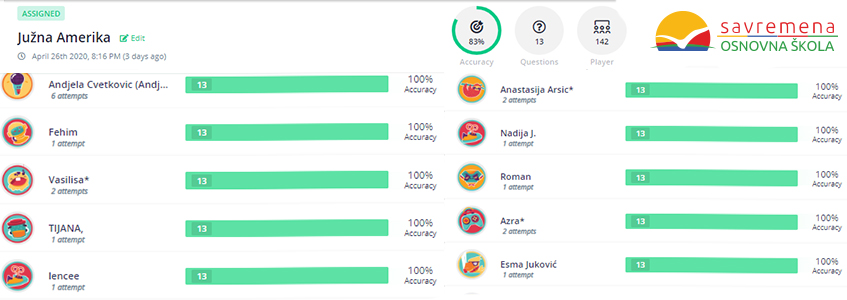 Kviz, Južna Amerika