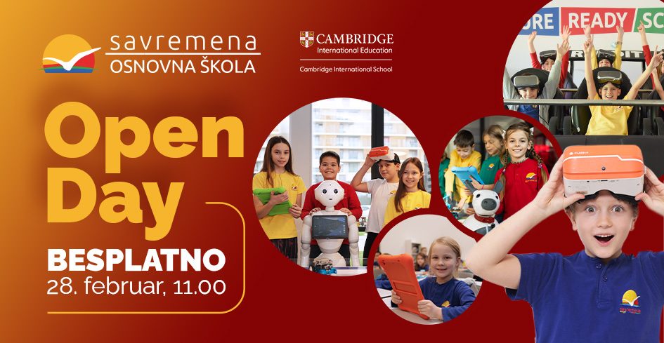 Open day 28.2. – Neka vaše dete postane učenik Savremene NA JEDAN DAN!