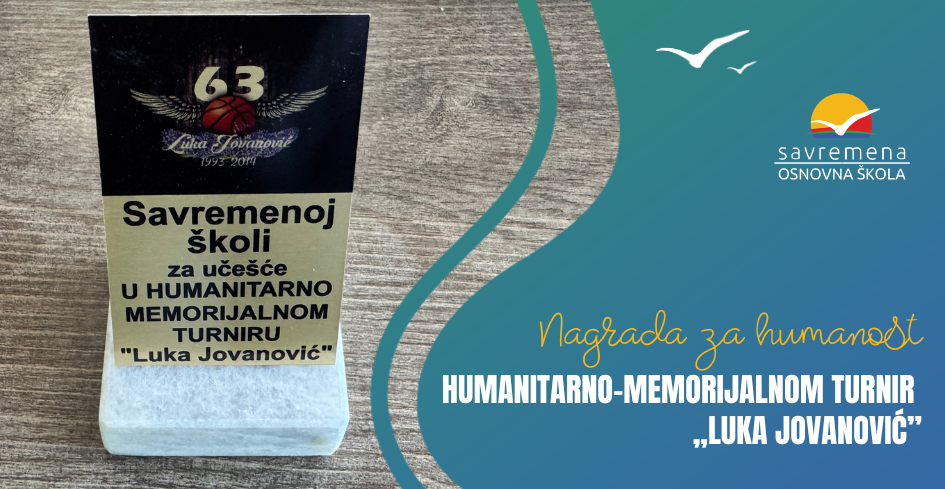 Savremenoj osnovnoj školi uručena nagrada za humanost – Priznanje na Humanitarno-memorijalnom turniru „Luka Jovanović – Zumbul”